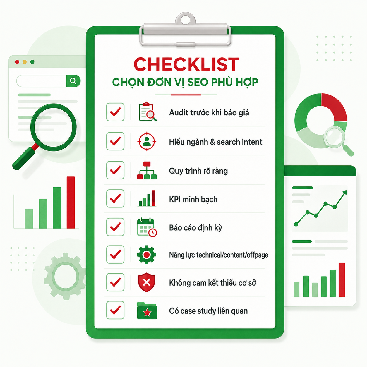 Checklist chọn đơn vị cung cấp dịch vụ SEO uy tín